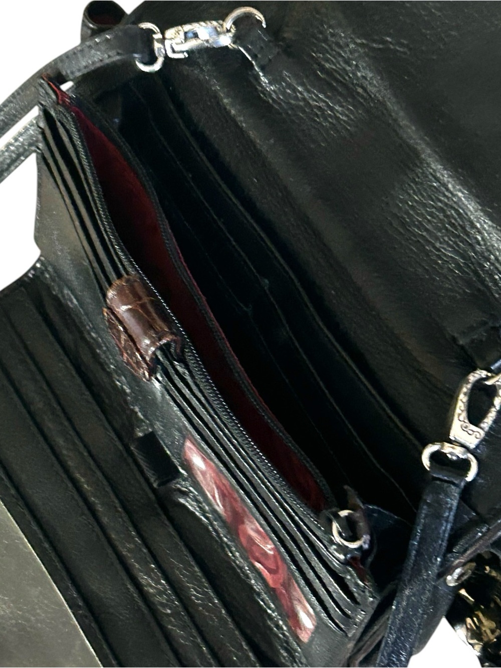 Brighton Nepal Pebbled Leather Croco-Embossed Crossbody Organizer - Picture 7 of 17